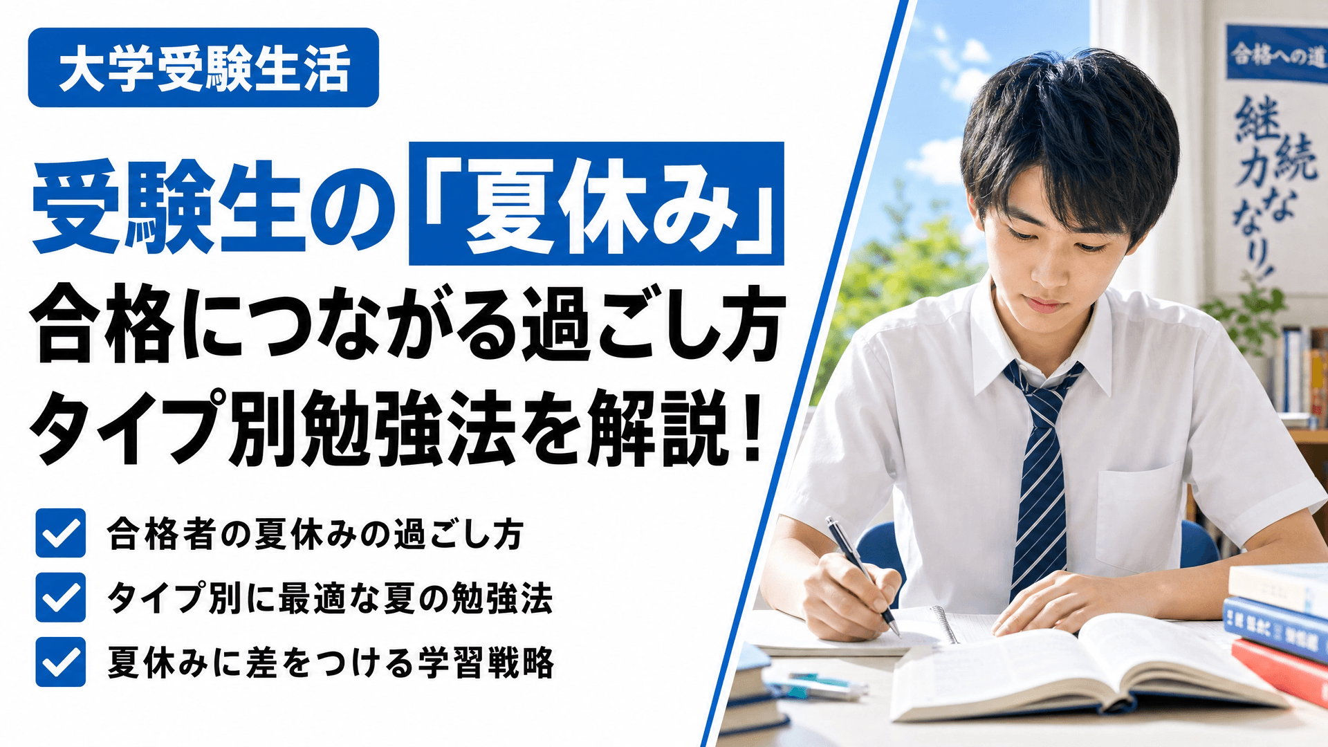 【受験生の夏休み】合格につながる過ごし方｜タイプ別の勉強法を解説
