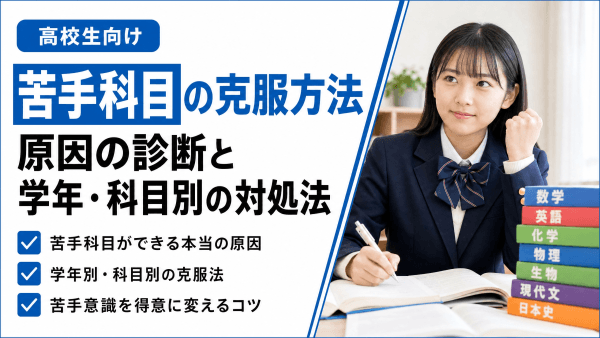 【高校生向け】苦手科目の克服方法|原因の診断と学年・科目別の対処法