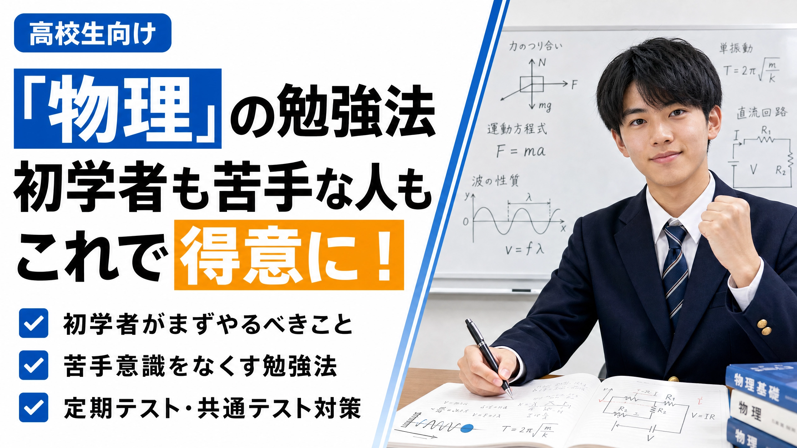【高校生向け】物理の勉強法｜初学者も苦手な人もこれで得意に！完全ガイド