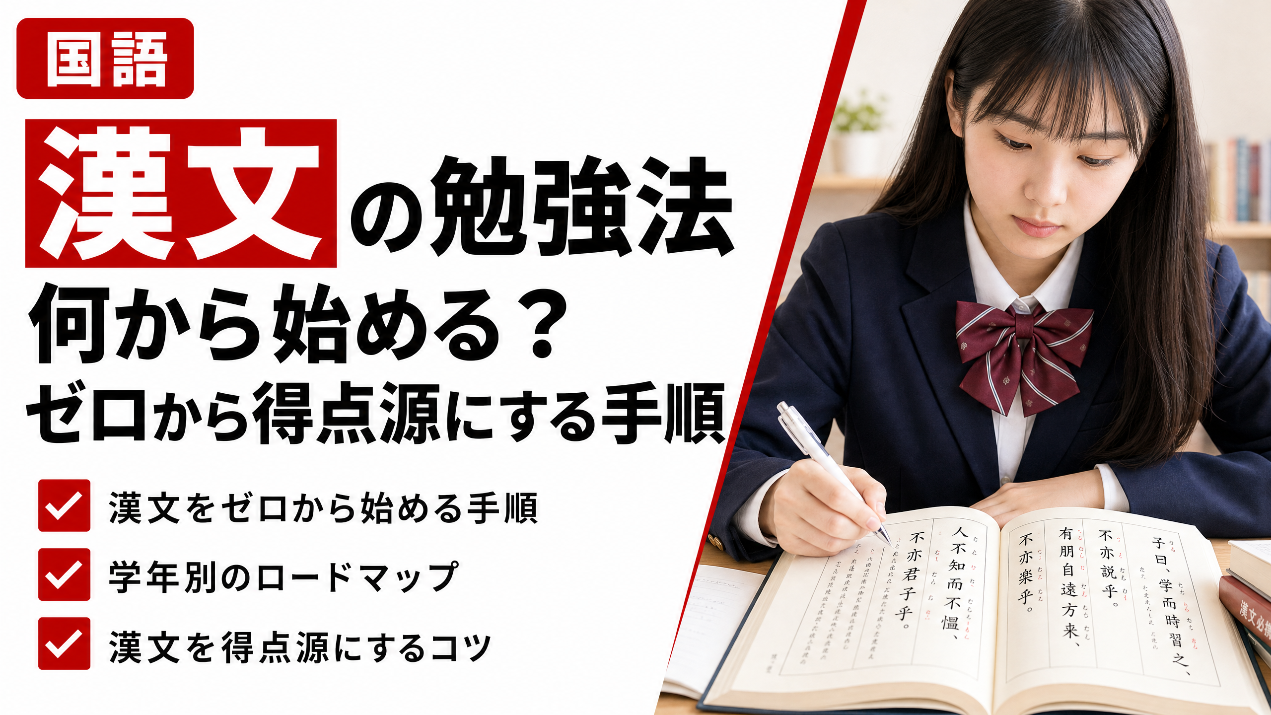 漢文の勉強法｜何から始める？ゼロから得点源にする手順と学年別ロードマップ